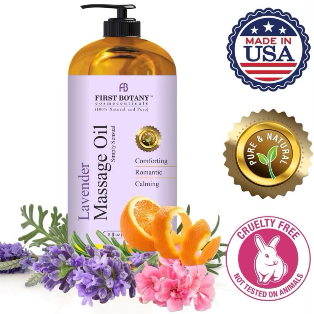 Lavender Massage Oil for Couples - 100% Natural Full Body Massage Lotion & Mass